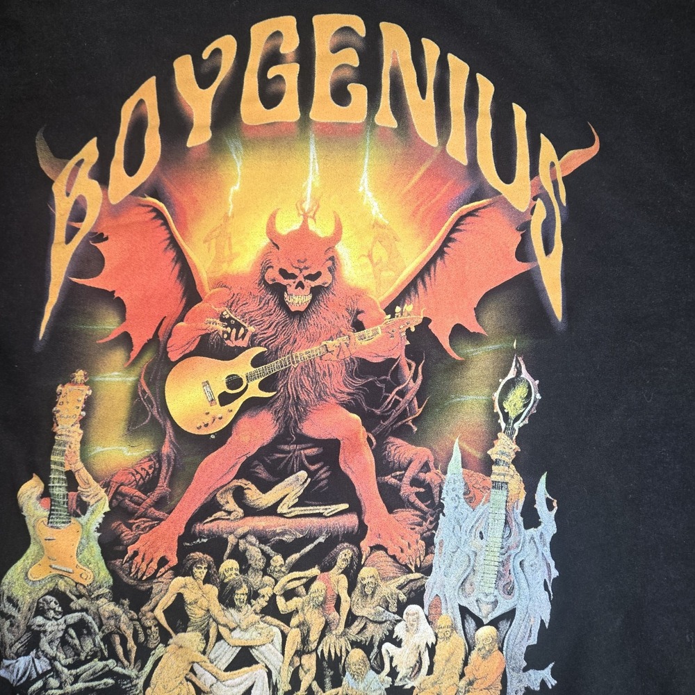 Boy Genius Band Hoodie Sz 2xl Demon Hell Scene Double Sided Pullover Sweatshirt - Picture 5 of 7